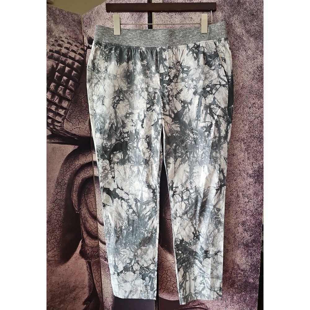 Cabi 5075 Jogger Pants Women's Medium Gray Tie Dye Pull on Elastic Waist‎